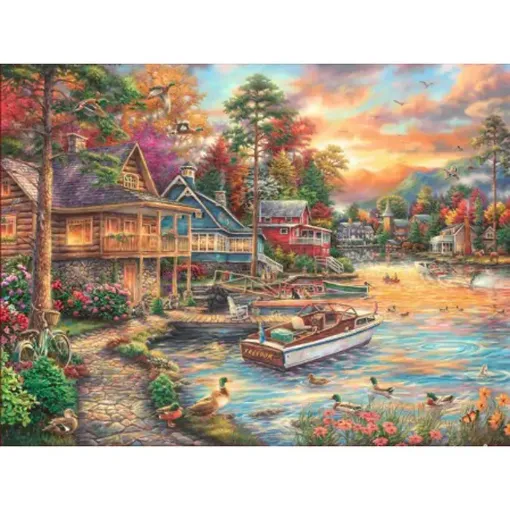 pintura diamantes 5d bastidor cuadrado 30x40cms motivo laguna 0