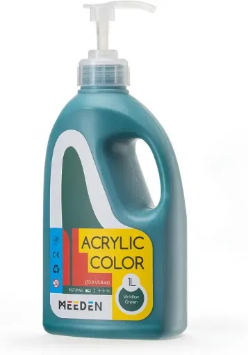 pintura acrilica versatil multiuso meeden envase dispensador 1lt color verde viridian green 0