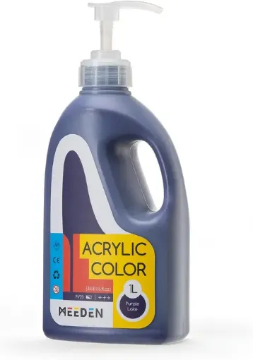 pintura acrilica versatil multiuso meeden envase dispensador 1lt color azul purpura purple lake 0