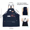 delantal profesional para pintar impermeable 3 bolsillos meeden medida 76x67cms color azul marino 1