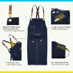 delantal profesional para pintar impermeable 3 bolsillos meeden medida 76x67cms color azul marino 3