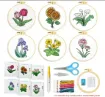 kit para bordar punto cruz 12cms incluye tela hilos agujas sin bastidor motivo impreso tulipanes 2