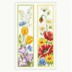 kit para bordar punto cruz set 2 marcadores 18x15cms motivo floral 0