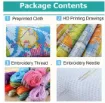 kit para bordar punto cruz 30x30cms incluye tela hilos agujas sin bastidor motivo impreso cactus 7