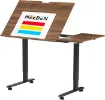 mesa dibujo electrica ajustable inclinable para suministros arte meeden 138x68x79 128cms nogal 0