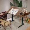 mesa dibujo electrica ajustable inclinable para suministros arte meeden 138x68x79 128cms nogal 1