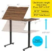 mesa dibujo electrica ajustable inclinable para suministros arte meeden 138x68x79 128cms nogal 2