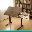 mesa dibujo electrica ajustable inclinable para suministros arte meeden 138x68x79 128cms nogal 5
