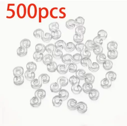 conectores flexibles para bijouterie loom band pulseras medida 11x6mms set 500 unidades transparentes 0