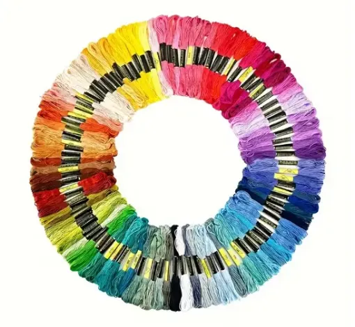 hilo bordar poliester punto cruz 6 hebras x8mts set 200 colores surtidos 0