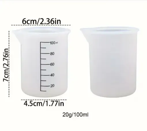 taza vaso silicona para preparar mezclar resina epoxi medida 70x60mms 100ml 0