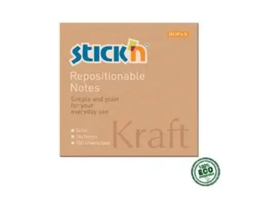 block notas kraft adhesivas stickn x100 hojas medida 76x76mms 0