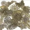 apliques vintage metal filigranas conectores 60mms color bronce antiguo x10 unidades surtidas 4
