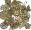 apliques vintage metal filigranas conectores 60mms color bronce antiguo x10 unidades surtidas 5