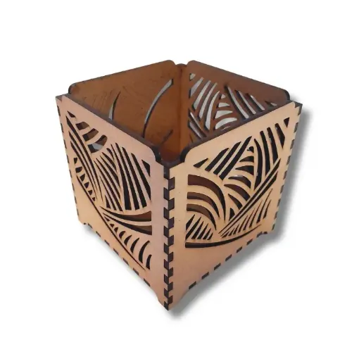 fanal veladora mdf 3mms calado laser 10x10x11cms modelo 011 botanica 0