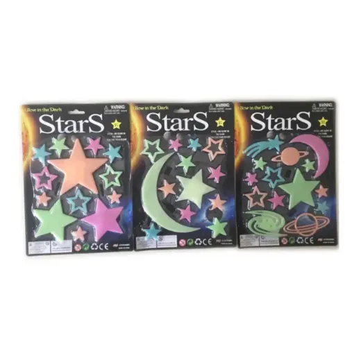 apliques decorativos sticker fluorescentes glow in the dark 22x31cms motivos varios 0