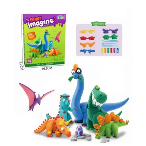 juego para modelar dinosaurios masa moldes caja 20x16cms 0