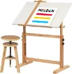 mesa dibujo ajustable profesional madera maciza haya meeden afd 6063 blanca banco regulable 0