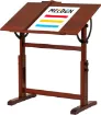 mesa dibujo ajustable profesional madera maciza meeden 90x60x83 95cms afd 6062 nogal oscuro 0