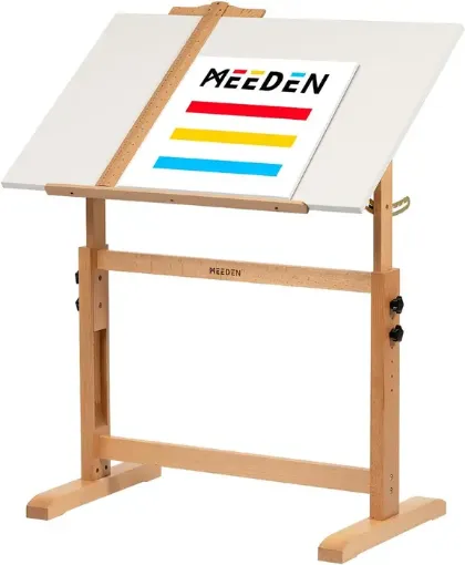 mesa dibujo ajustable profesional madera maciza haya meeden 89x59x83 95cms afd 6063 blanca 0