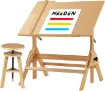 mesa dibujo ajustable profesional madera maciza haya meeden afd 6061 clara banco regulable 0