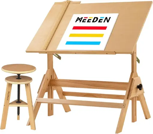 mesa dibujo ajustable profesional madera maciza haya meeden afd 6061 clara banco regulable 0