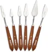 espatula metalica cromada mango madera profesional meeden modelo 3014 11 7