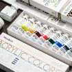 set 9 acrilicos premium pomo 60ml no toxicos sin acido meeden pintura acrilica profesional 5