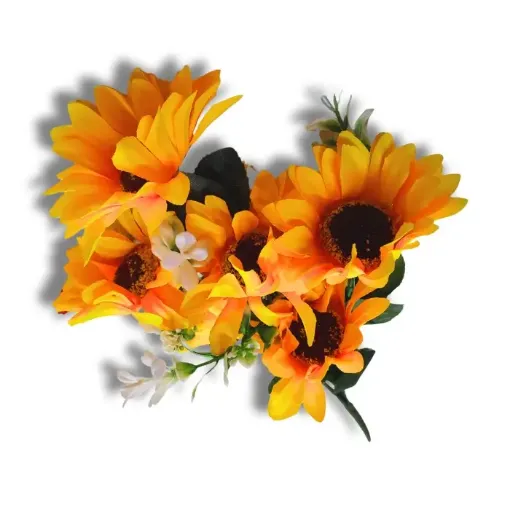 ramo flores artificiales girasoles x7 flores 8cms medida 40cms 0