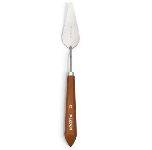espatula metalica cromada mango madera profesional meeden modelo 3014 12 0