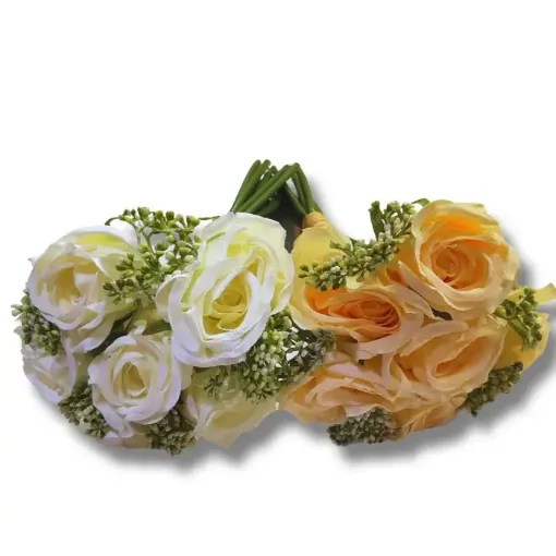 ramo flores artificiales bouquet rosas x6 medida 23cms ilusion plastica varios colores 0