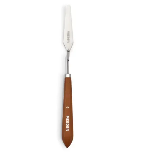 espatula metalica cromada mango madera profesional meeden modelo 3014 06 paleta 82mms 0