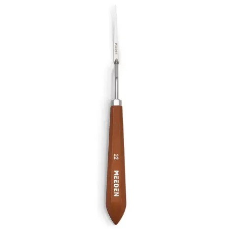 espatula metalica cromada mango madera profesional meeden modelo 3014 22 paleta 61mms 0