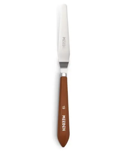 espatula metalica cromada mango madera profesional meeden modelo 3014 19 paleta 127mms 0