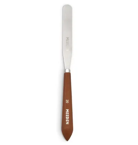 espatula metalica cromada mango madera profesional meeden modelo 3014 20 paleta 121mms 0