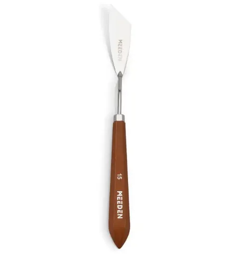 espatula metalica cromada mango madera profesional meeden modelo 3014 15 paleta 71mms 0