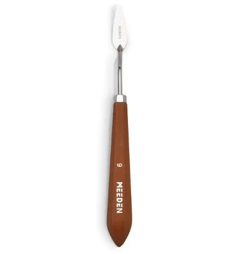 espatula metalica cromada mango madera profesional meeden modelo 3014 09 paleta 39mms 0