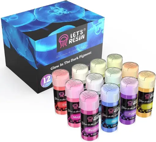 pigmentos concentrados polvo para resina epoxi lets resin colores glow in the dark x20grs por unidad 0