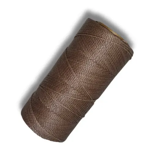hilo polyester cordon encerado fino linhasita 100grs 150mts color caqui 223 0