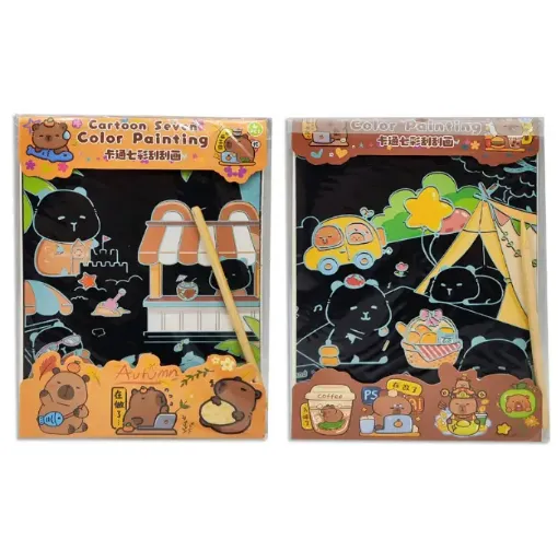 laminas para raspar scratch colorear x4 hojas 17 5x13cms incluye raspador madera 0