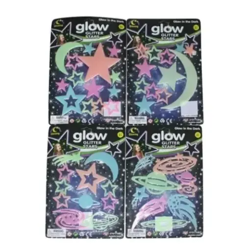 apliques decorativos sticker fluorescentes glow in the dark 22x31cms motivos varios 0