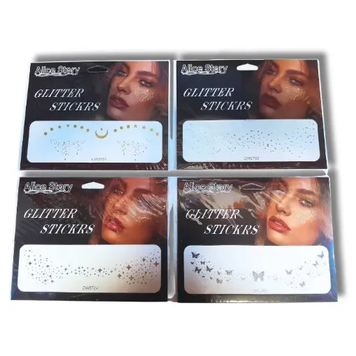 sticker para rostro alice story glitter varios modelos 0