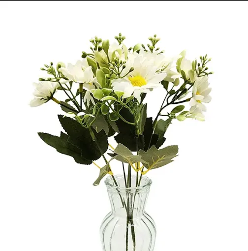 ramo flores artificiales margaritas ilusion x6 varas 31cms varios colores 0