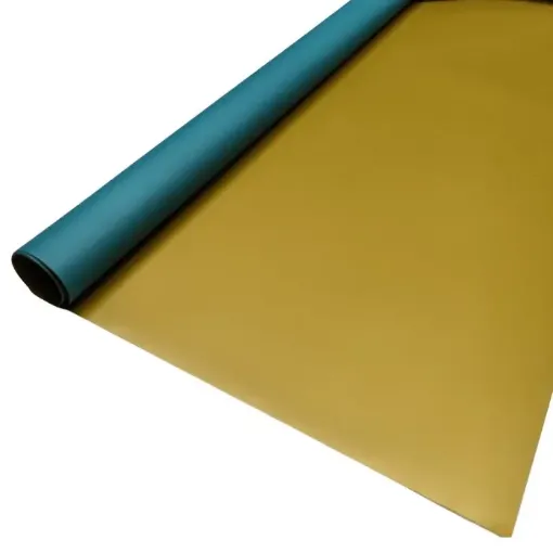 papel coreano doble faz medida 53x56cms turquesa dorado 0