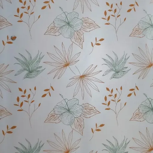 papel coreano celofan translucido medida 55x56cms motivo flores naranja verde 0
