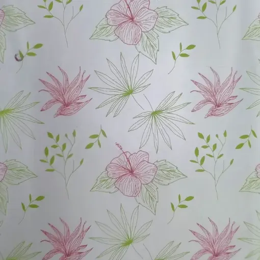 papel coreano celofan translucido medida 55x56cms motivo flores rosa verde 0