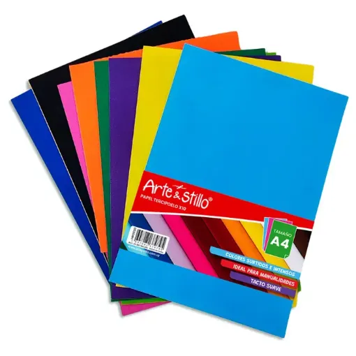 papel gamuza agamuzado terciopelo arte stillo a4 medida 20x30cms set x10 colores 0