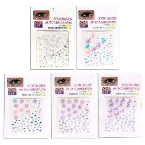 sticker adhesivo 3d nail 11x17 5cms varias combinaciones 0