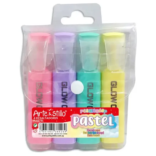 set 4 resaltadores pastel arte stillo 0