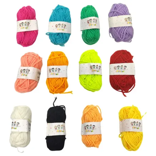 lana para manualidades set 12 ovillos colores 0